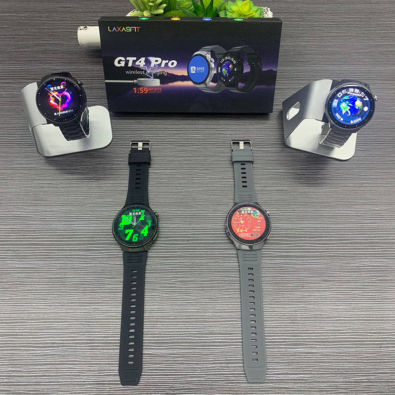 Pantalla redonda GT4PRO Bluetooth llamada fuera de línea doble pago inalámbrico cargado NFC ácido úrico reloj de llamada Bluetooth inteligente