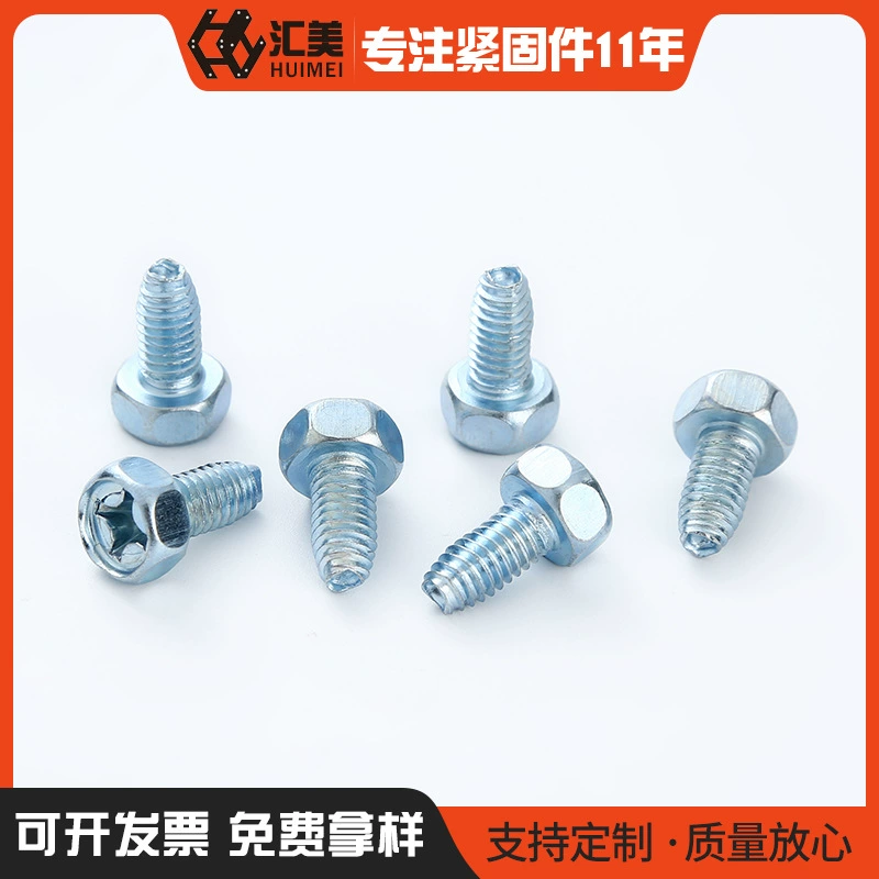 Внешний шестигранник с вогнутой головкой с поперечной канавкой винт с треугольным зубом самоблокирующийся оцинкованный винт из углеродистой стали для авто и мотоциклов