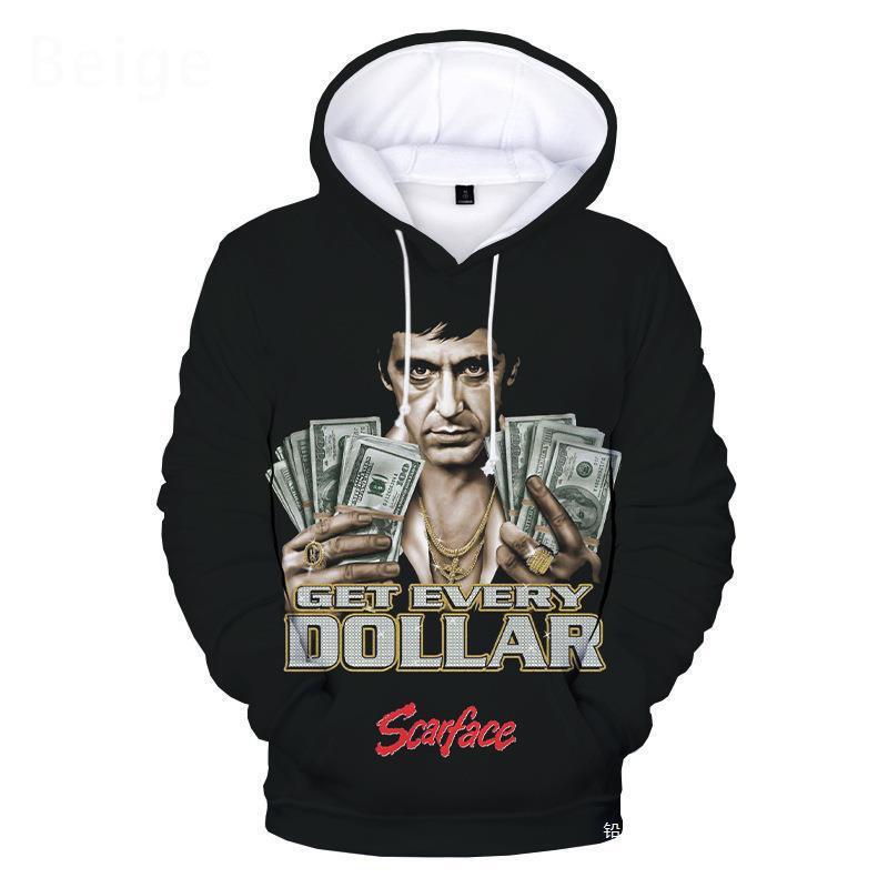 Cross-border Amazon men's and women's lovers pullover hoodie sweater fashion 3D digital printing Scarface scar face evil spirit
