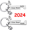 Moving a small gift stainless steel keychain Our first home 2024 cross -border jewelry