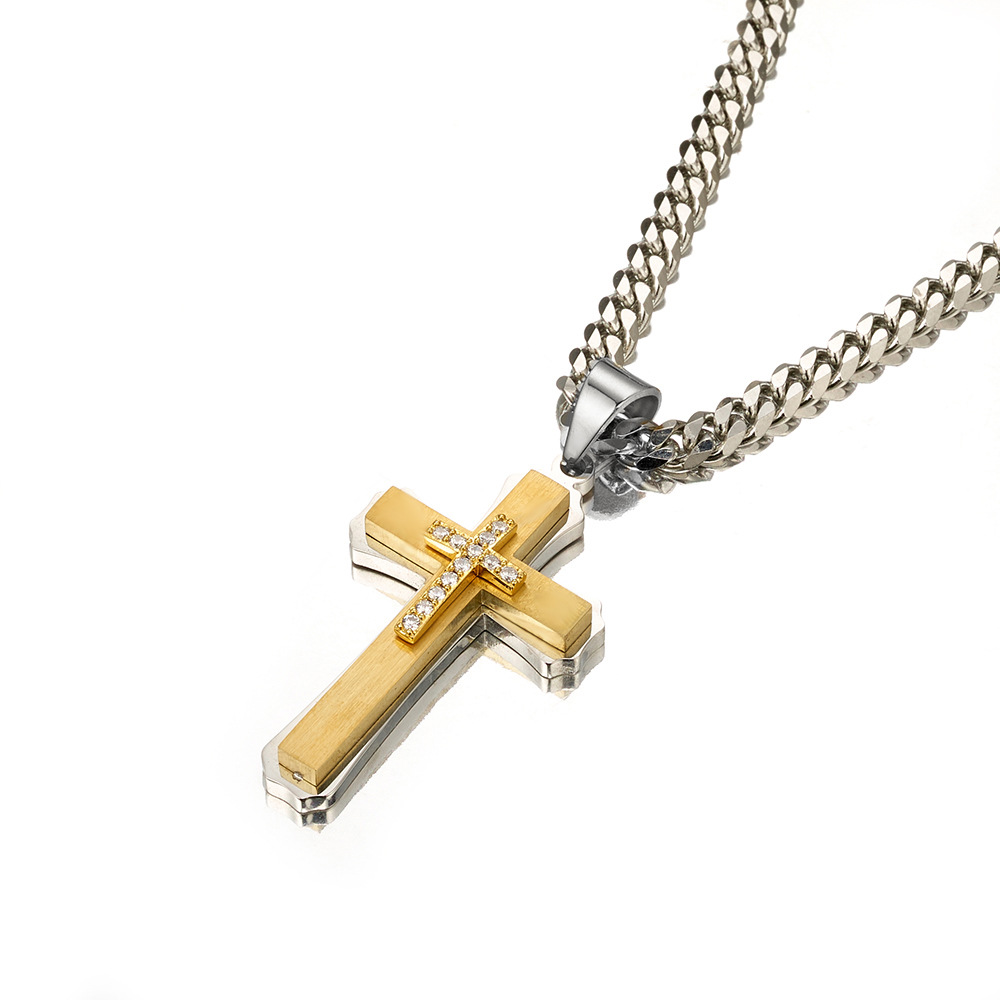 20g Weight 304 Stainless Steel Pendant Material Zircon Inlay Material Pendant Necklace Classification 304 Stainless Steel Chain Material 1 Piece Quantity Holiday, Daily Occasion 304 Stainless Steel Material Cross Pattern Unisex Gender Inlay Design Basic, Modern Style, Classic Style Style Basic Modern Style Classic Style Cross 304 Stainless Steel Inlay Zircon Unisex Pendant Necklace 15