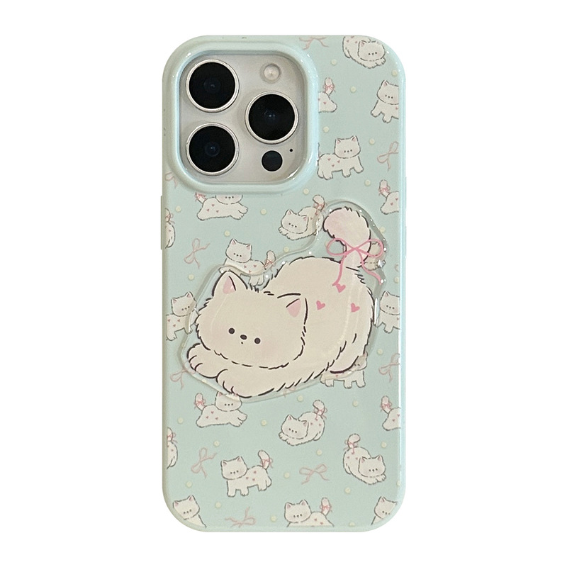 少女心卡通适用苹果16promax手机壳iphone17立体猫咪15全包13防摔|undefined