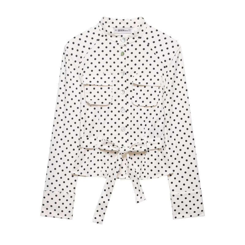 Za Aliexpress Hot-Selling Foreign Trade Stylish Women's Clothing European and American Style Simple Versatile Polka Dot Shirt-Style Jacket + Pants Za Aliexpress Hot-Selling Foreign Trade Stylish Women's Clothing European and American Style Simple Versatile Polka Dot Shirt-Style Jacket + Pants