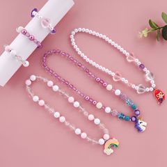 Children's Accessories Unicorn Necklace Set, Mermaid Princess Jewelry 2-Piece Set, Factory Wholesale