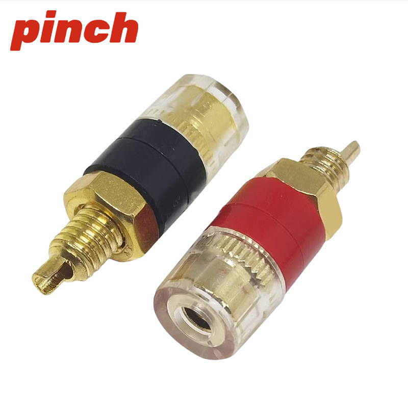 4mm Banana Plug Socket Gold-Plated 520 Small Amplifier Speaker Audio Crystal Binding Post Speaker Terminal