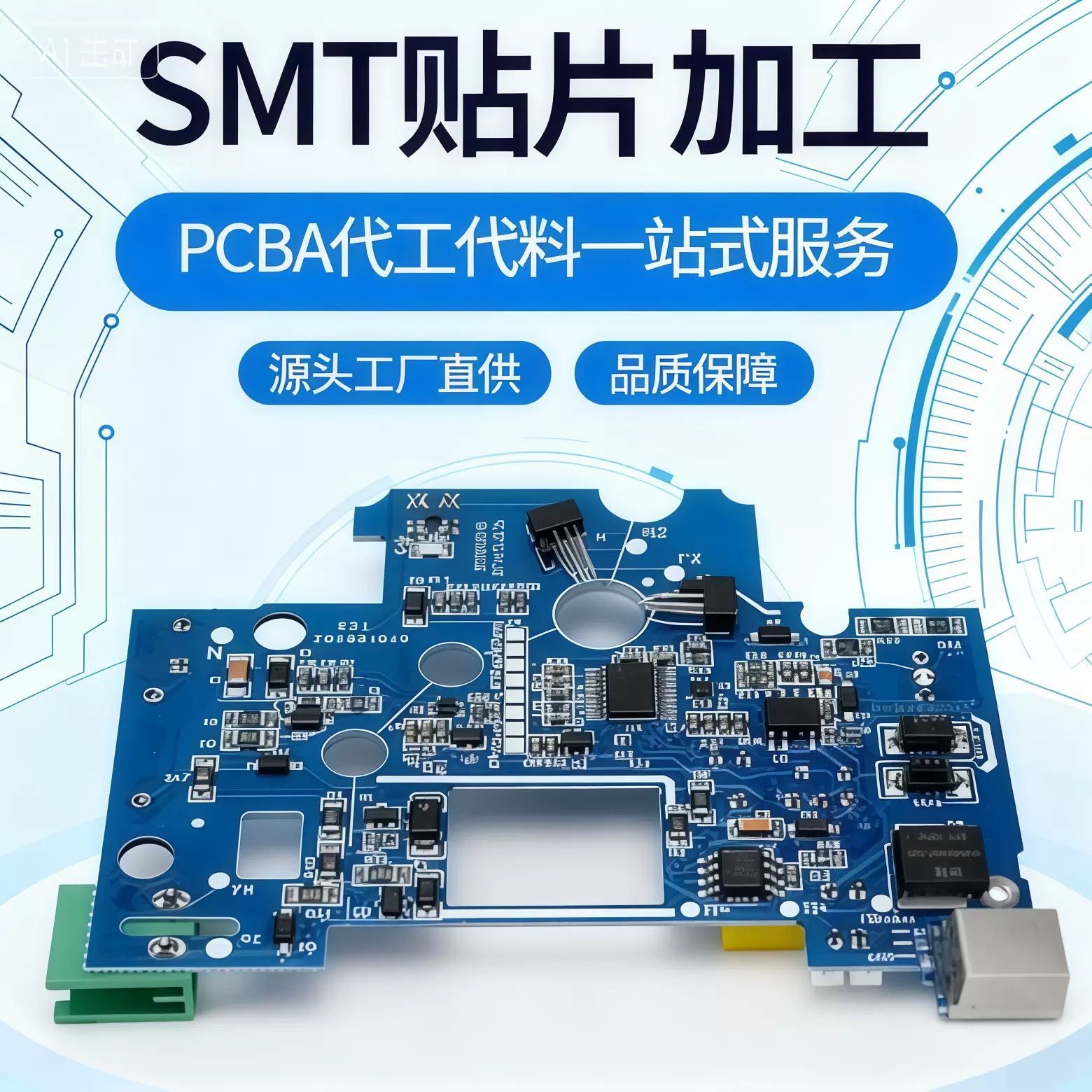 小批量 pcba包工包料插件后焊控制板方案开发生产stm贴片加工打样