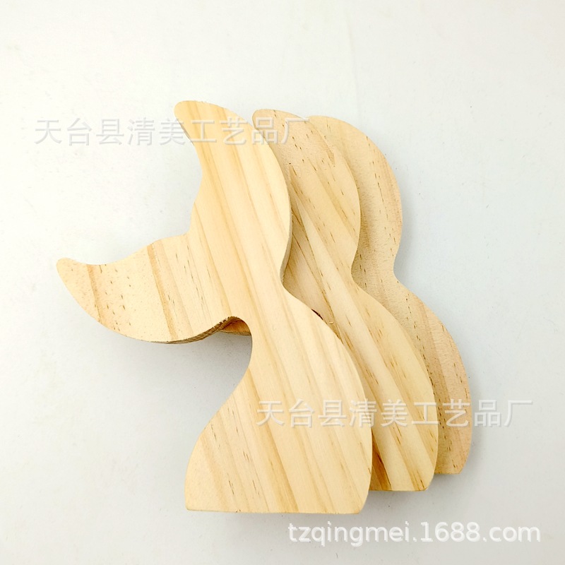 13*10*1,8 cm cola de pescado bloque de madera cola de ballena colgante decorativo de juguete de los niños artesanías adornos