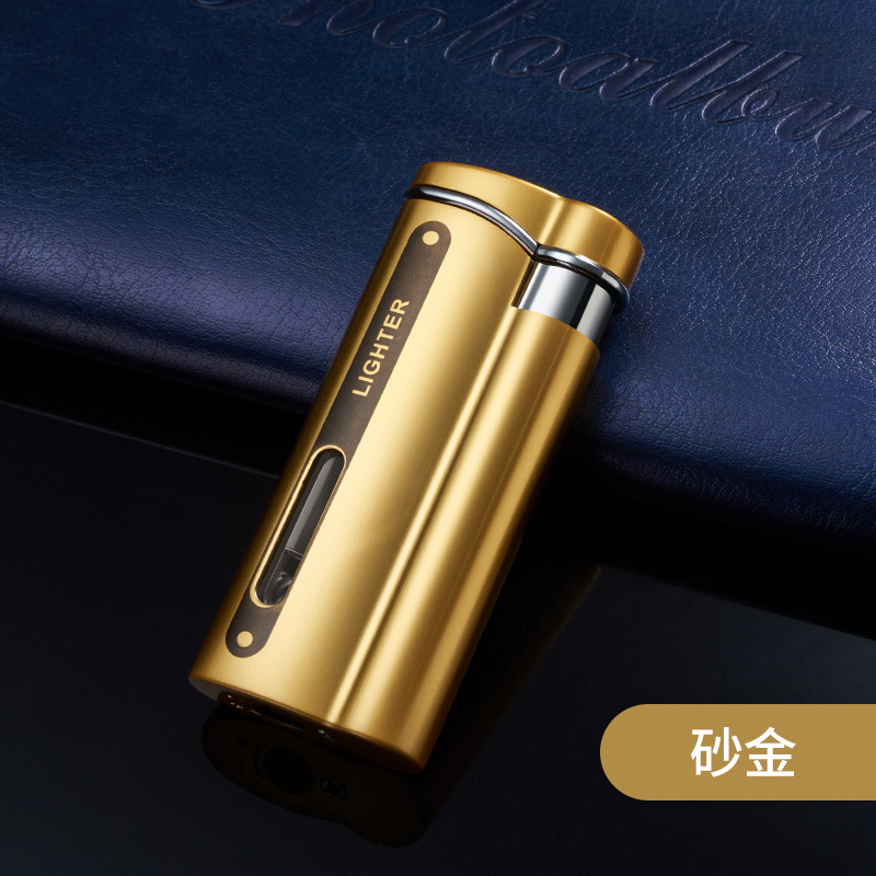 新款防风直冲打火机男士高档刻字金属耐用充气送男友红焰火机批发|undefined