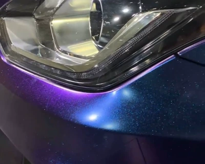 Auto Color Change Film Film, Multi-Angle Colorful, Scratch-Resistant and - pb-4201-matte-diamond-blue-charm-purple-15217-pet-bottom