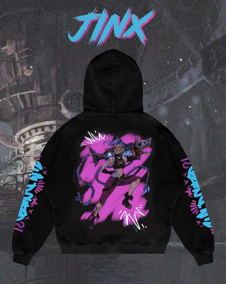 Liga Popular Arcane Jinx Graphic Hoodies All Anime Charact