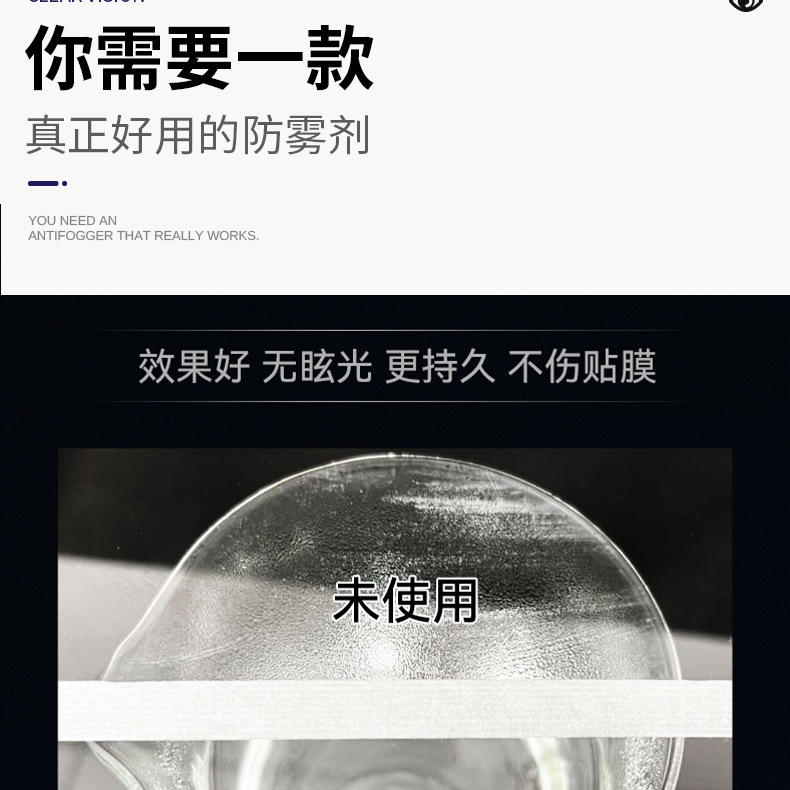 Topbit Glass Anti-Fog Agent, Long-Lasting Anti-Fog and Anti-Rain Agent for the Front Windshield, Waterproof and Water-Repellent Cleaning Spray