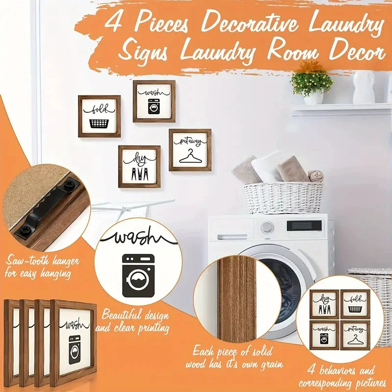 Вывеска для прачечной, трансграничный деревенский стиль, декор для фермерского дома, подвесной настенный деревянный знак, декор для стены в прачечной в фермерском доме