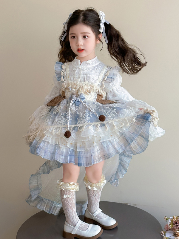 洛丽塔女童公主裙2025新款儿童生日礼服裙子小女孩洋气复古连衣裙|undefined