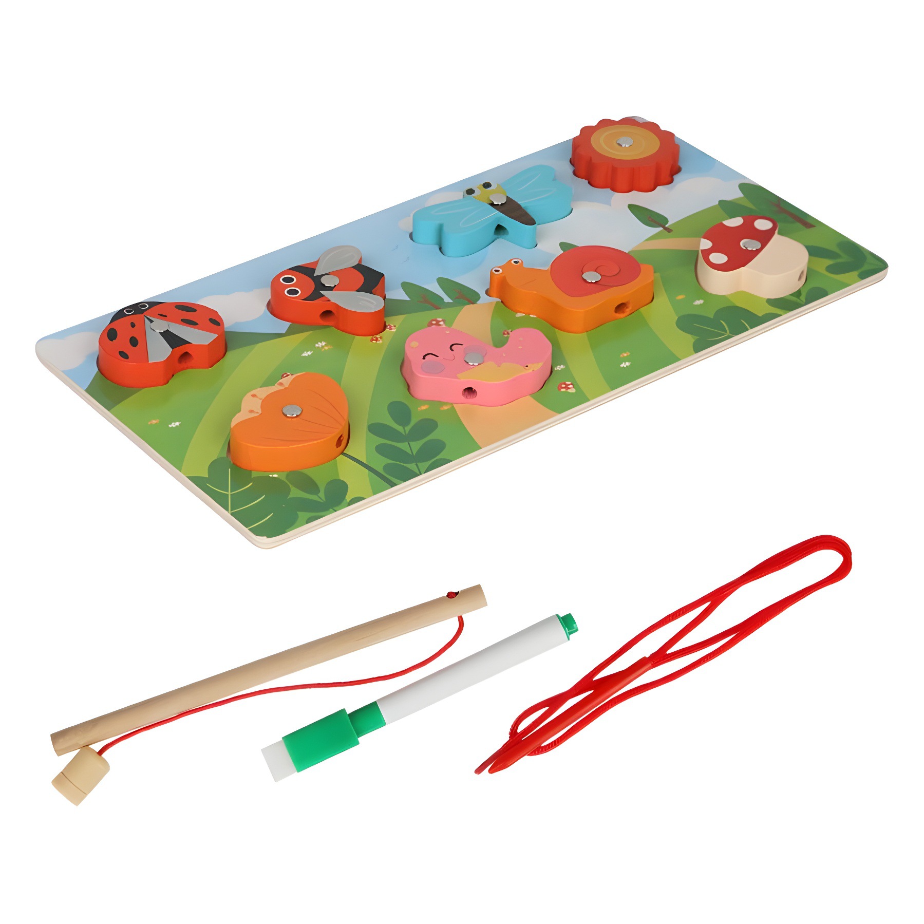 Cuatro en uno multifuncional placa de coincidencia educativa temprana juguete rompecabezas bloques de construcción para niños y niñas rompecabezas madera