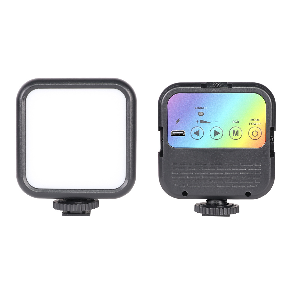Luz de relleno de cámara teléfono móvil bolsillo vivo belleza luz RGB colorido cuadrado mini ringlight Luz de relleno