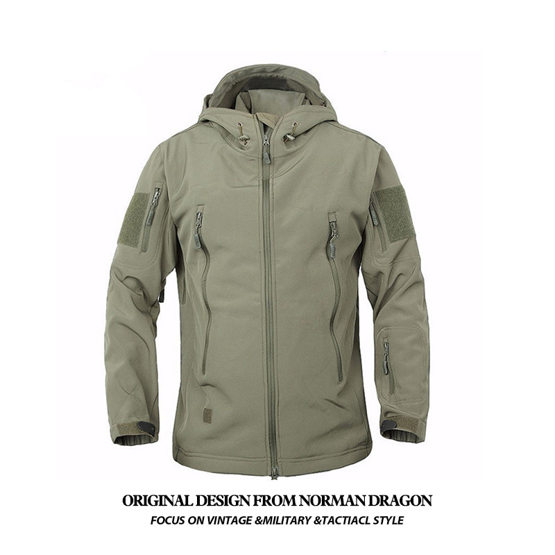 Norman Longmei military uniform functional soft shell jacket tactical functional men's shark leather jacket thickened land jacket