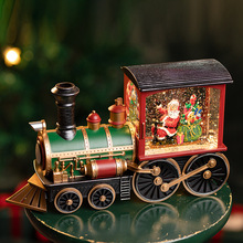 圣诞节圣诞老人火车音乐盒飘雪八音盒水晶球儿童玩具生日礼物礼品