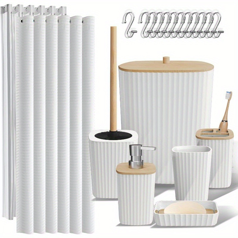 2026 nuevos productos transfronterizos de 8 piezas conjuntos de artículos de baño de bambú