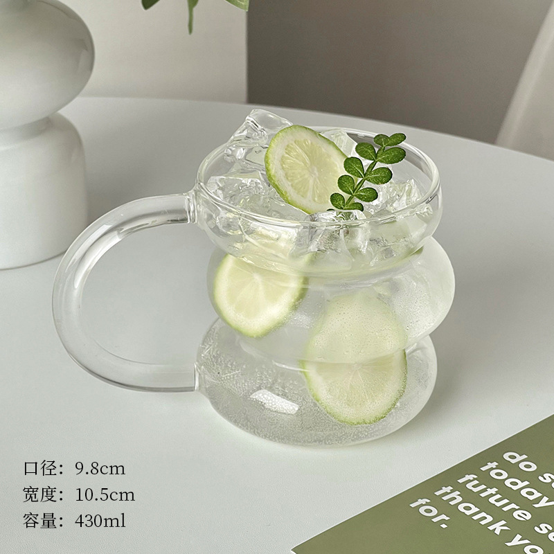 不規則なかわいいキャタピラーカップ高ホウケイ酸ガラス透明家庭用電気セラミックストーブ加熱ジュースドリンクカップ|undefined