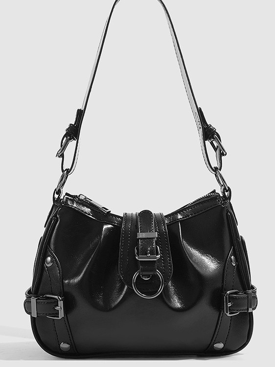 Comercio exterior 2025 nuevo nicho Zhonghuang cera de aceite bolsas axila de piel dulce y cool chicas calientes bolsas de motocicleta modernas bolsas de hombro de viaje de moda