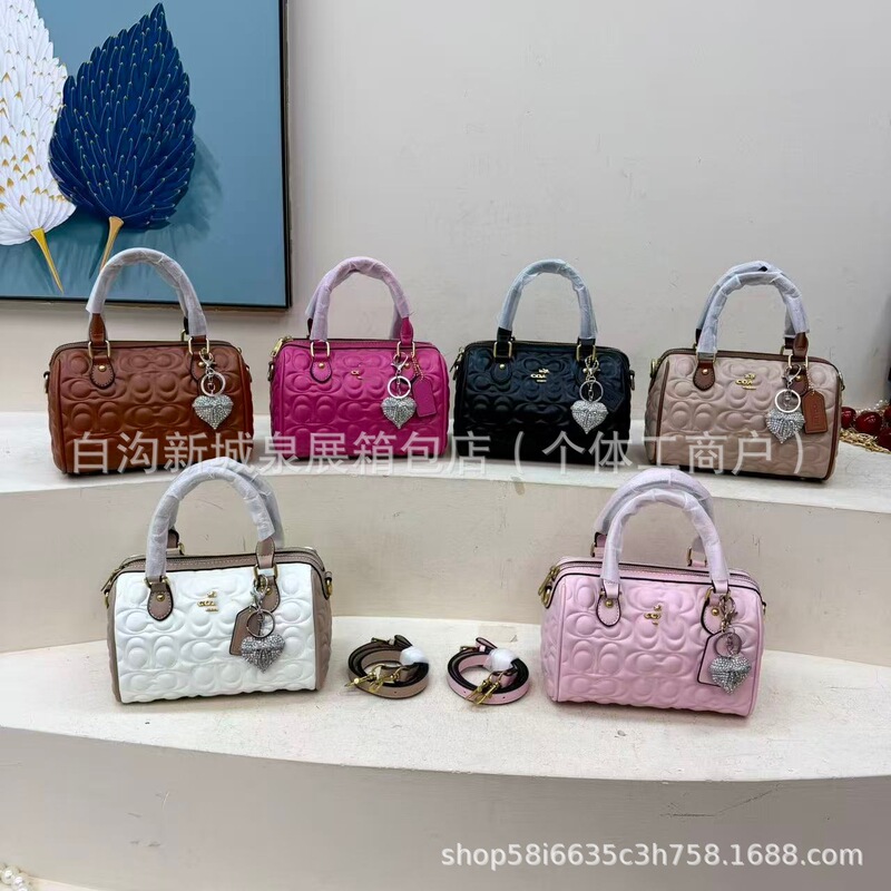 C Home Boutique Boston Handbag Patent Leather Glossy Embossed Bag Original Single Replica Crossbody Bag Manufacturer Export Wholesale