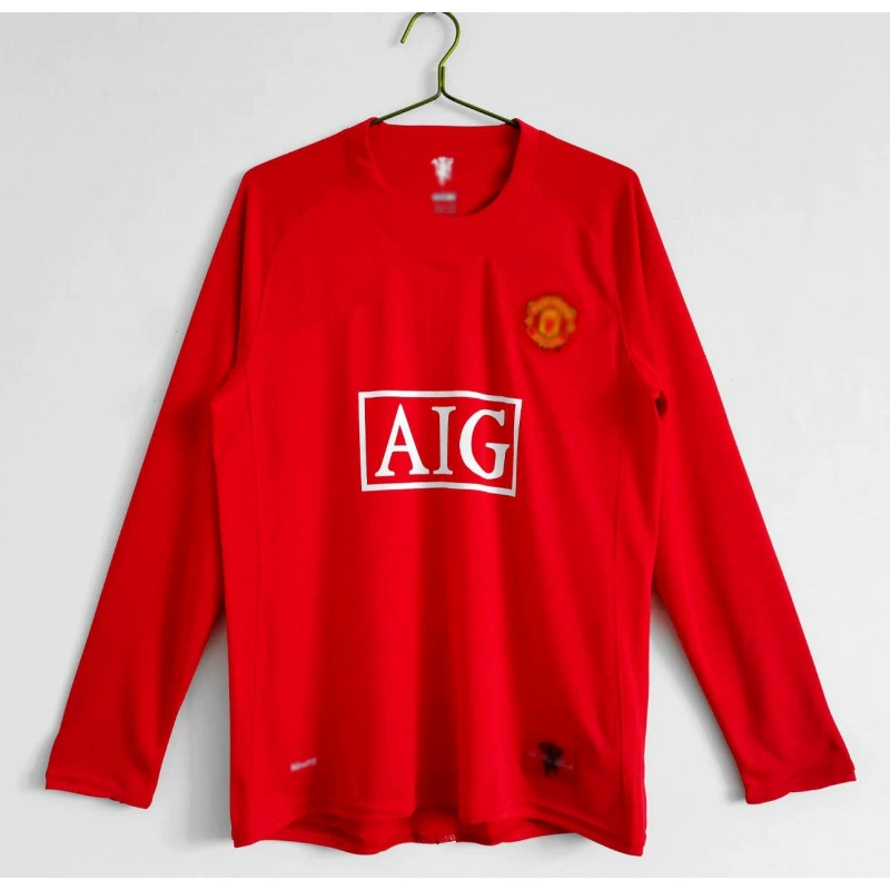 Ретро форма 07/08 Manchester United с длинным рукавом №7 Роналдо, домашняя и выездная версия 06/07 AC №22 Кака