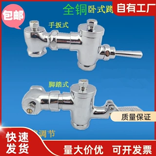 脚踏式脚踩式冲水阀卧式蹲便冲水阀大便冲洗阀手按式厕所延时阀