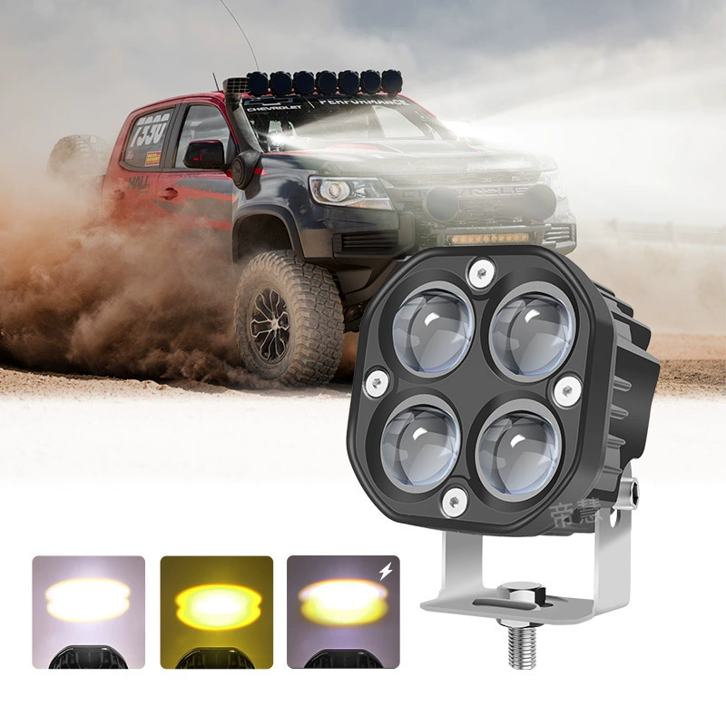 Автомобильный светодиодный рабочий фонарь 3 дюйма 40W5D белый желтый двухцветный сильный концентрат квадратный прожектор мотоцикла инспекционный свет