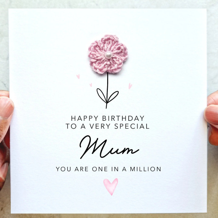 【완성된 축하 카드】펄 핑크 꽃