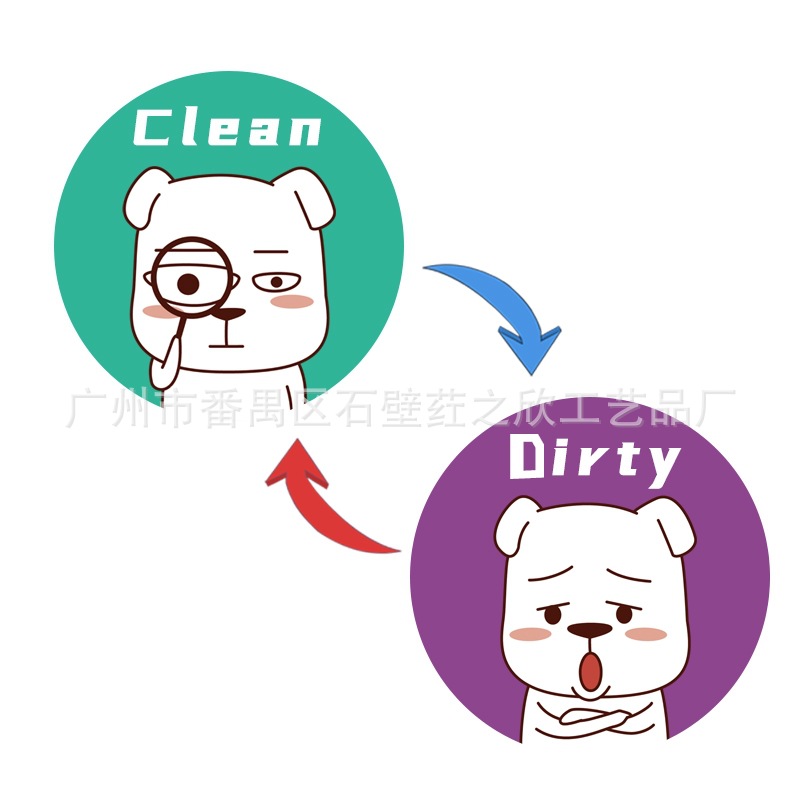 가정용 주방 식기 세척기 양면 팁 자기 스티커 청소 더러운 표시기 냉장고 스티커 세탁기 표시