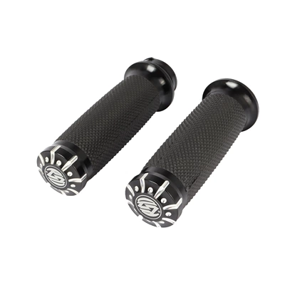 Motorcycle Harley sportsman standard deviation modified handle rubber Dai Na soft tail motorcycle 25mm Universal (Motorcycle Handle Cover) - black-with-label