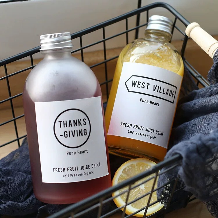 ins Salt Water Bottle Beverage Bottle Fruit Wine Bottle Wholesale Frosted Transparent Fruit Juice Coffee Cold Brew Milk Tea Ice Wine Glass Bottle