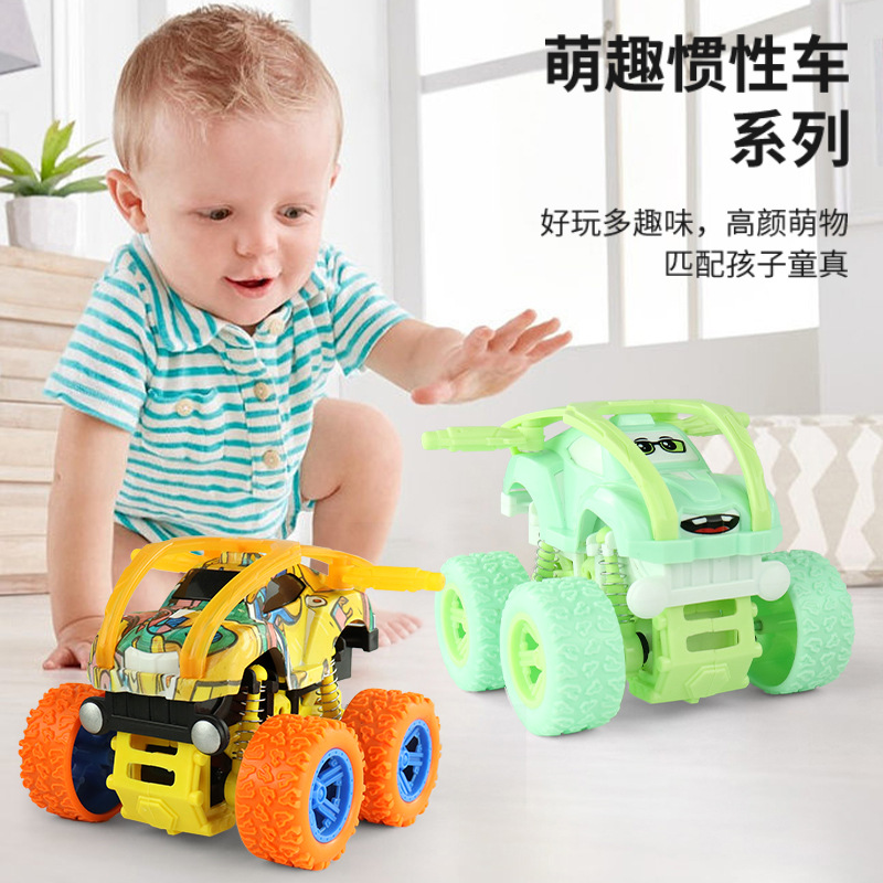 Niños inercia cuatro ruedas todoterreno niños dibujos animados trucos rodando juguetes para bebés regalos al por mayor