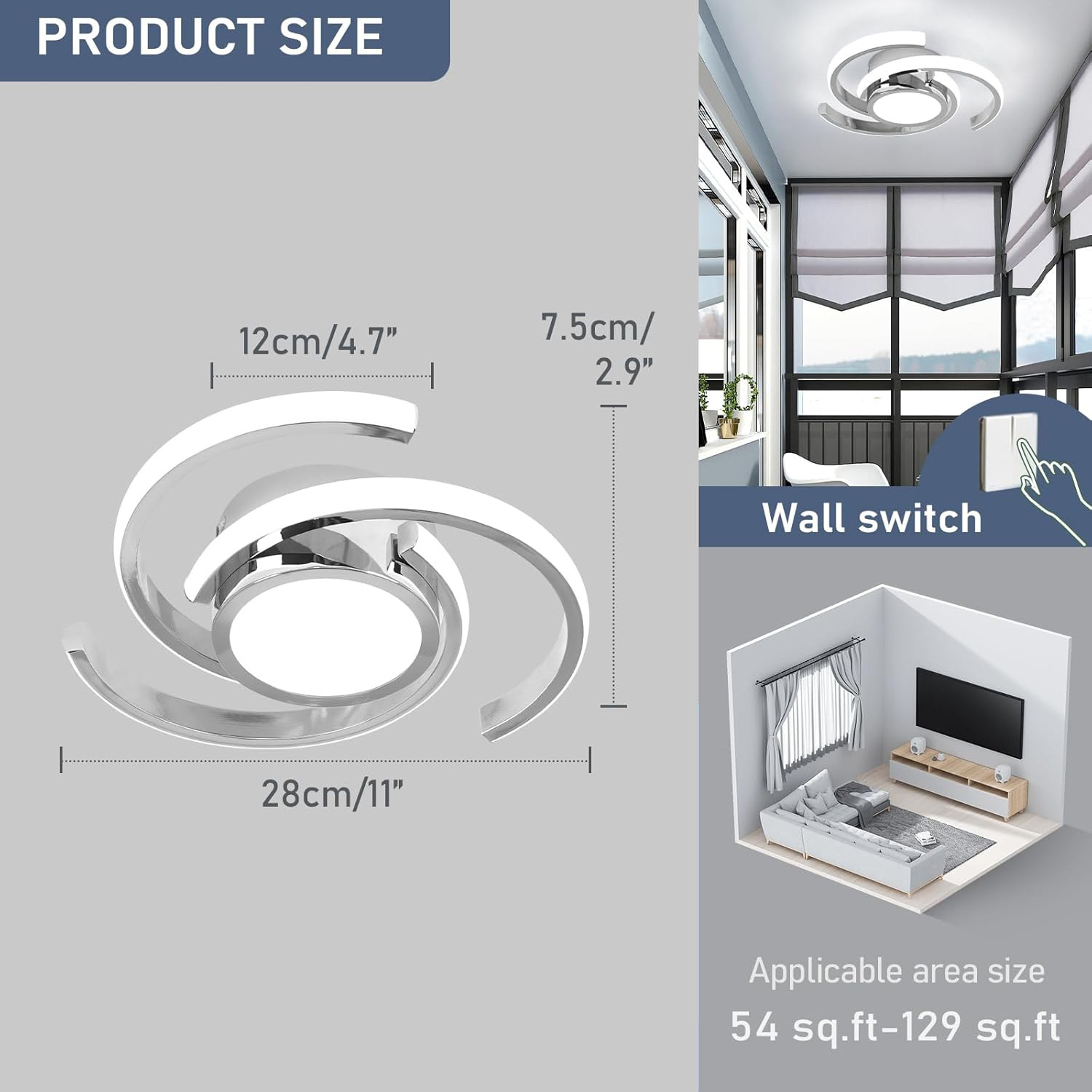 Transfronterizo Amazonas sala de estar lámpara de techo dormitorio lámpara de pasillo LED luz de atmósfera moderna simple lámpara Zhongshan al por mayor image 22