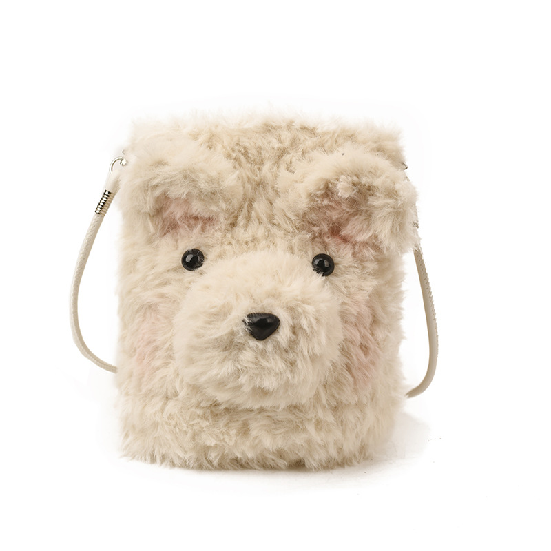 Hermoso y lindo oso de peluche, bolso de hombro para niños y niñas, mini bolso de bebé compacto, nuevo tipo de bolso de otoño y invierno para niños