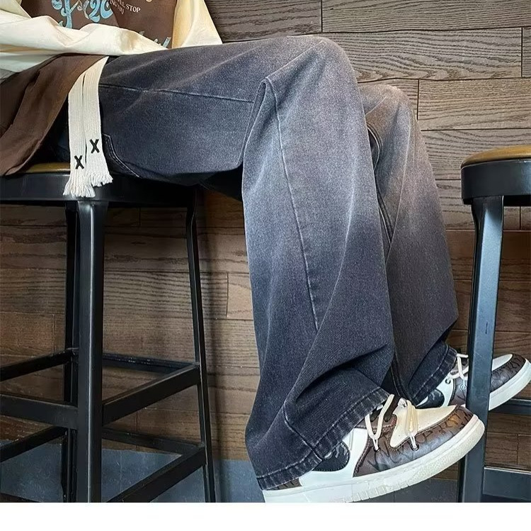 Pantalones vaqueros de moda para hombres pantalones casuales rectos sueltos para hombres