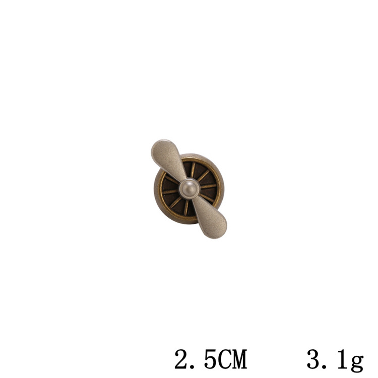 Personalizada ins vintage metal motor de avión broche hombres traje camisa collar esquina pin hebilla pequeña joyería
