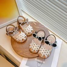 女童包頭涼鞋夏季2023年新款軟底公主兒童時尚鏤空小童女孩寶寶鞋