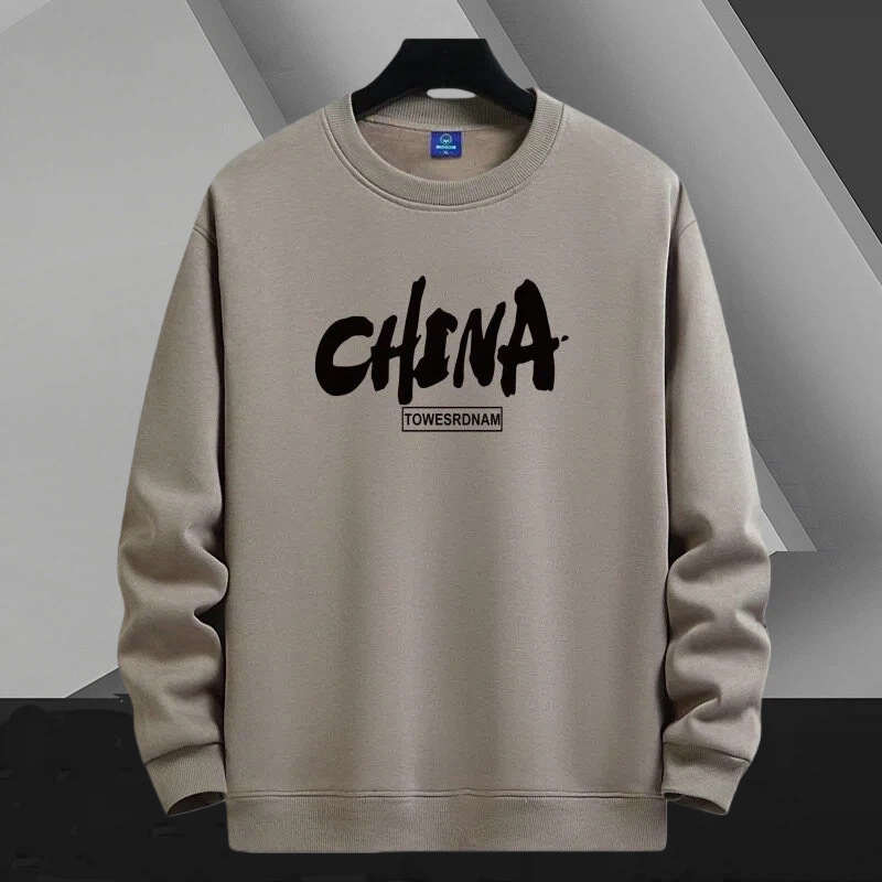 Spring and autumn heavyweight 320g crew neck sweatshirt for men, long-sleeve t-shirt, men's casual sports shirt, base layer shirt, men's clothing Spring and autumn heavyweight 320g crew neck sweatshirt for men, long-sleeve t-shirt, men's casual sports shirt, base layer shirt, men's clothing