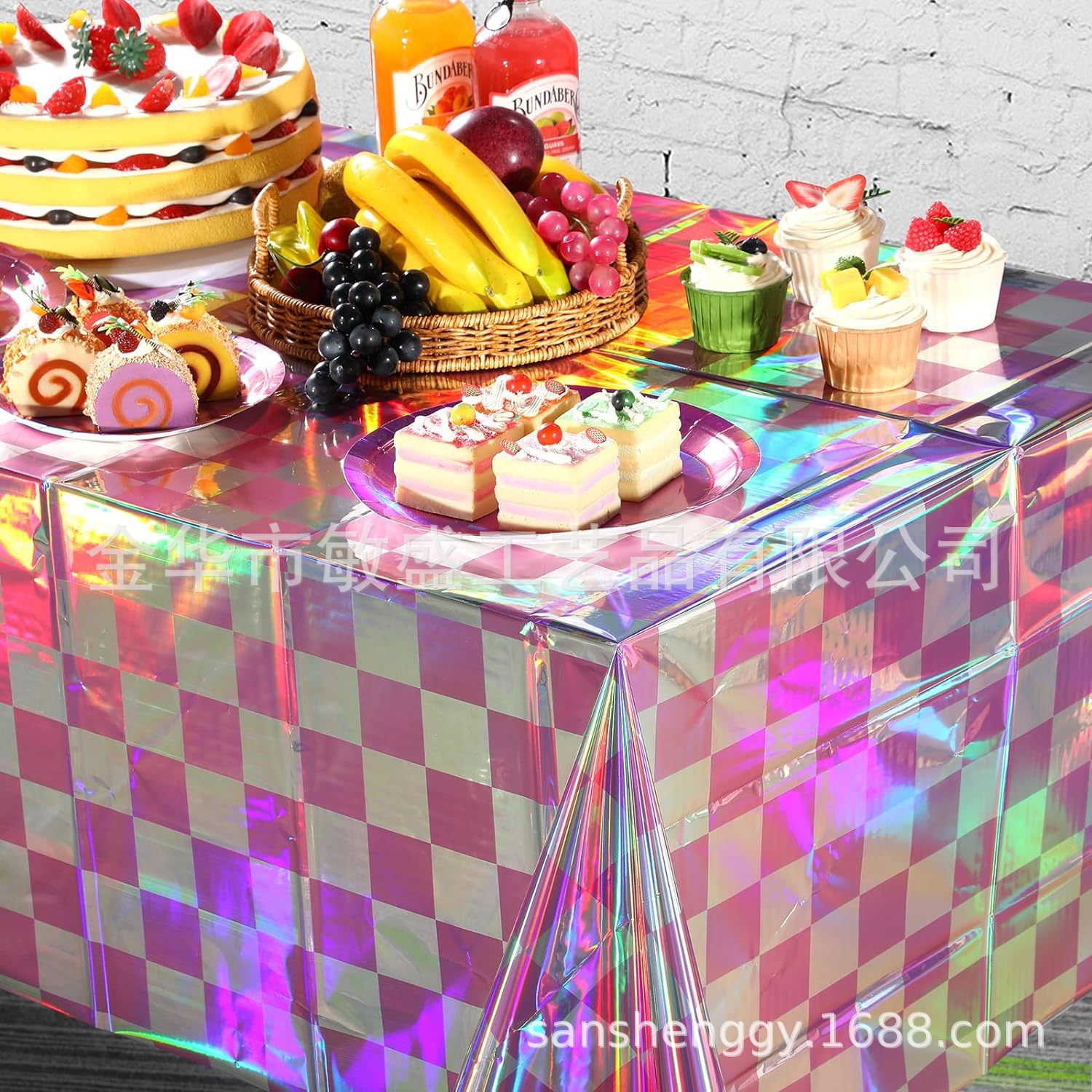 Nuevo toal de mesa láser decoración de fiesta láser toal de mesa de película de aluminio desechable toal de mesa láser reflectante de cumpleaños