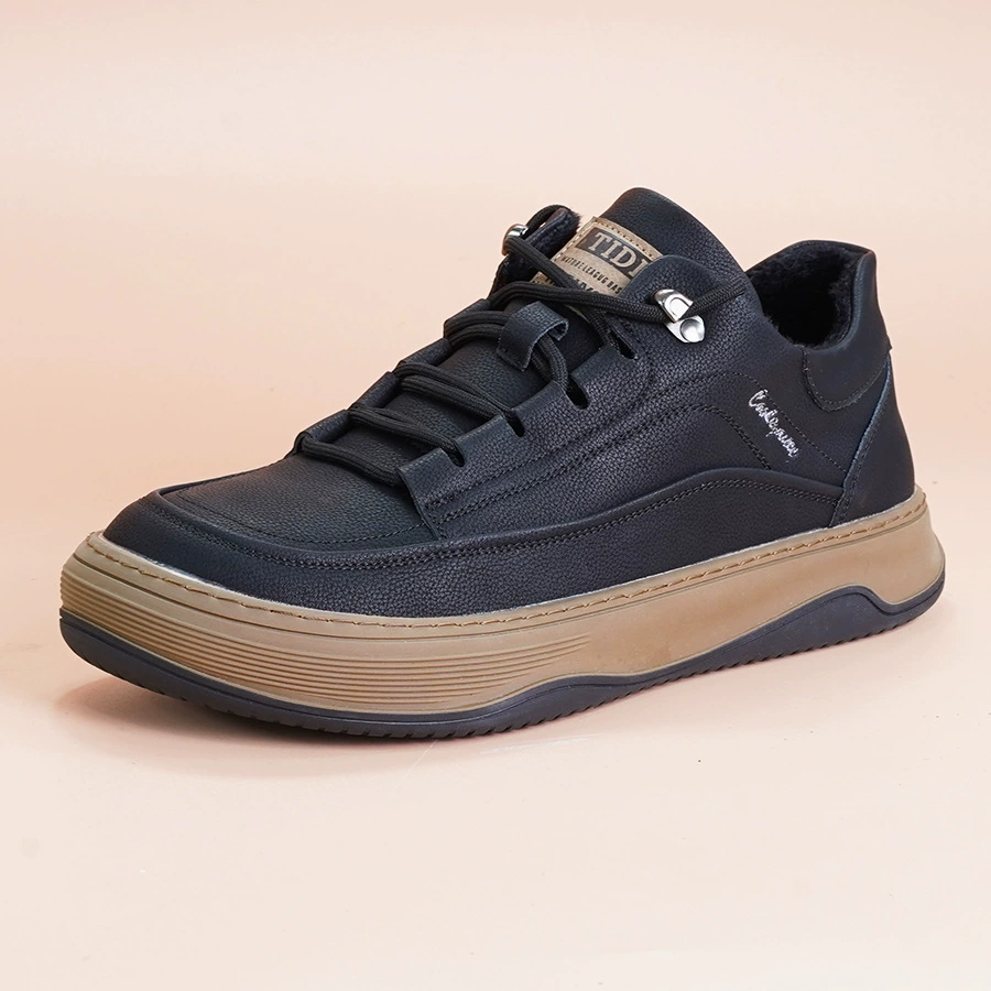 Кожаная мужская обувь плюс бархат 2024 новые туфли клоуна