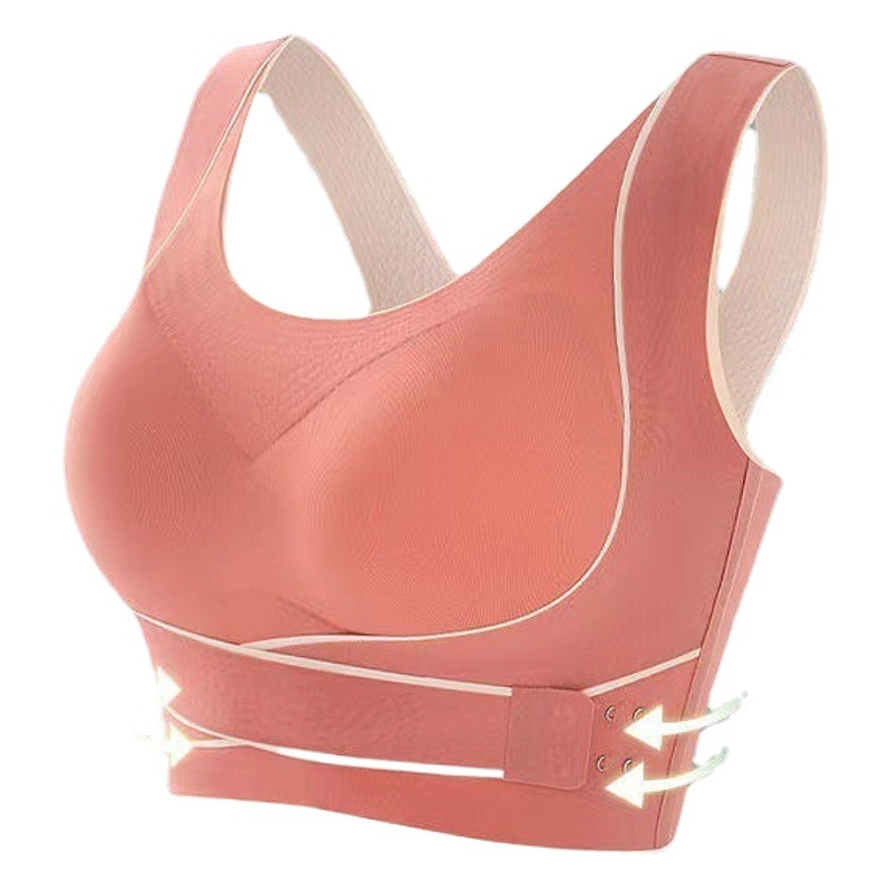 新型クロスサイドバックル付き副乳補正スポーツブラ、ヨガベストとしても着用可能、シームレスで美背矯正下着（女性用）