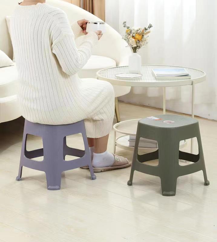 Plastic stool with thickened wholesale home chair living room minimalist square stool with non-slip pad Nordic low stool small stool