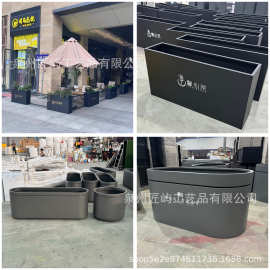 户外铁艺花箱组合商业街市政隔断组合花坛咖啡厅售楼部不锈钢花槽