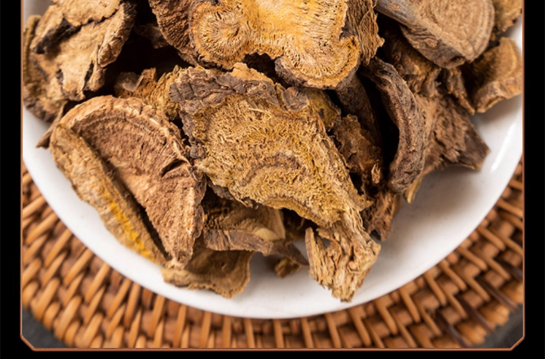 Dried Rhubarb Root Slices Da Huang 500g Raw Chinese Herbal Decoction Pieces details