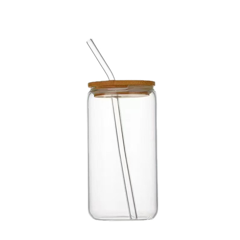 Transfronterizo Amazonas alta borosilicona taza de vidrio lata taza de Coca-Cola taza de bambú cubierta de madera paja taza de café cerveza