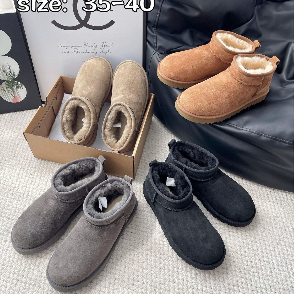 스노우 부츠 여성용 허난 상포 모피 원피스 짧은 튜브 플랫 울 기모 따뜻한 코튼 신발 스노우 코튼 2024 겨울
