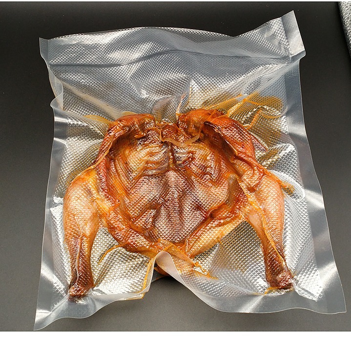 三边封平口食品真空包装零食休闲食物压纹塑料包装保鲜袋pe/pa