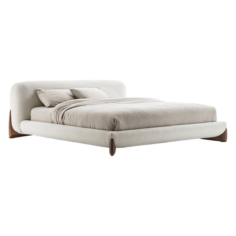 Italiano minimalista cama tela de cordero PORADA dormitorio crema estilo simple grande y pequeño apartamento suave bolsa doble boda