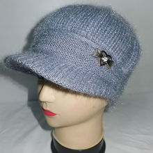 冬季帽子批發新款媽媽帽加絨加厚毛線帽中老年時尚休閑針織貝雷帽